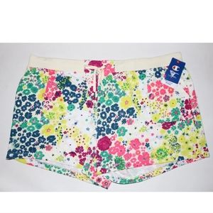 Champion Women's Campus French Terry Shorts Flower Power Plus-size 4X NWT